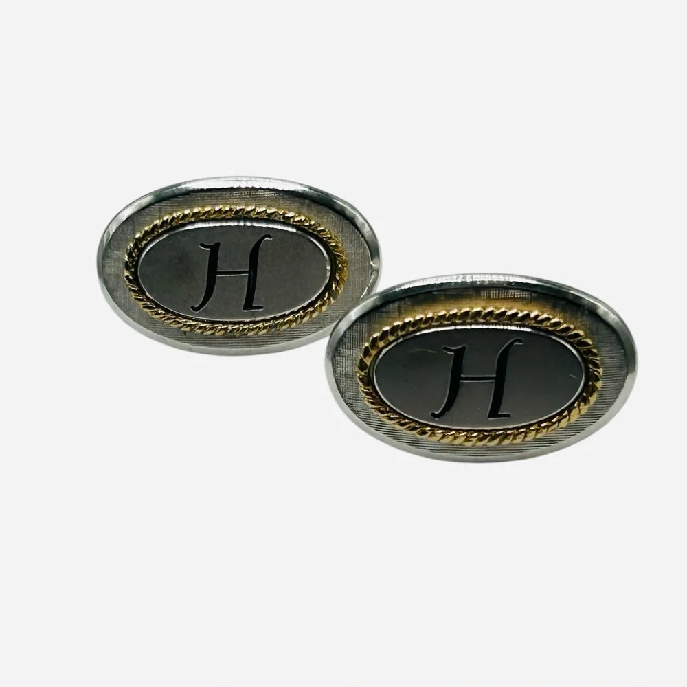 Vintage Swank Initial H Cuff Links
